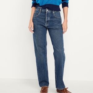 Old Navy Mid Rise Slouchy Straight Jeans